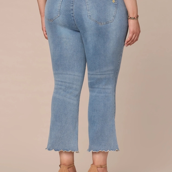 Democracy Cropped Embroidery Jeans Scallop Hem Size 24W - Picture 4 of 16